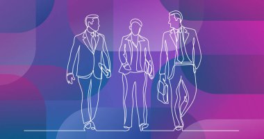 sürekli iş ekip birlikte çalışma tartışırken yürüme çizim için