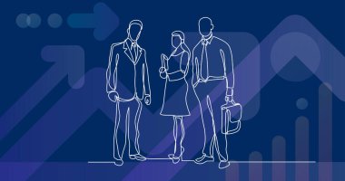 emin duran üç iş profesyonellerin sürekli çizgi çizme