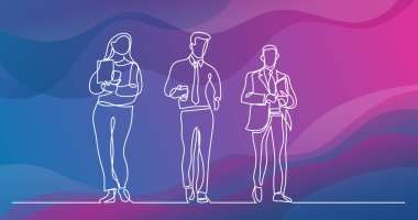 sürekli iş ekip birlikte çalışma tartışırken yürüme çizim için