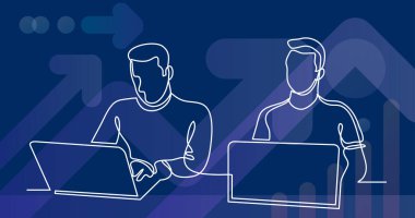 iki iş dizüstü bilgisayarlarda çalışan sürekli çizgi çizme