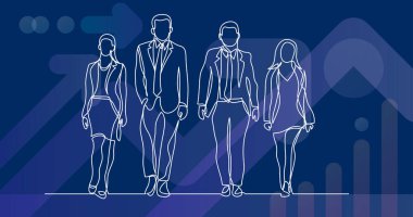 profesyonelleri ekip yürüme sürekli çizgi çizme