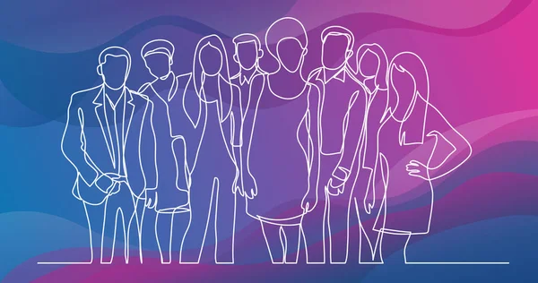 Sürekli çizgi çizen, iş yapan takım yürüyüşü yapan 2.