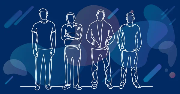 dört ayakta erkeklerin sürekli çizgi çizme