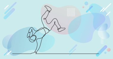 Renk arkaplanı üzerinde insanların sürekli çizgi çiziminin vektör illüstrasyonlu dosyası