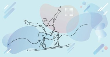 Renk arkaplanı üzerinde insanların sürekli çizgi çiziminin vektör illüstrasyonlu dosyası