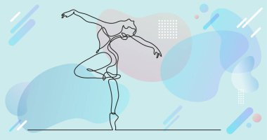 Renk arkaplanı üzerinde insanların sürekli çizgi çiziminin vektör illüstrasyonlu dosyası