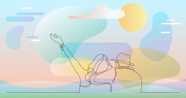 iki kaygısız genç arkadaşlar eğlenmeye - bir çizgi çizme