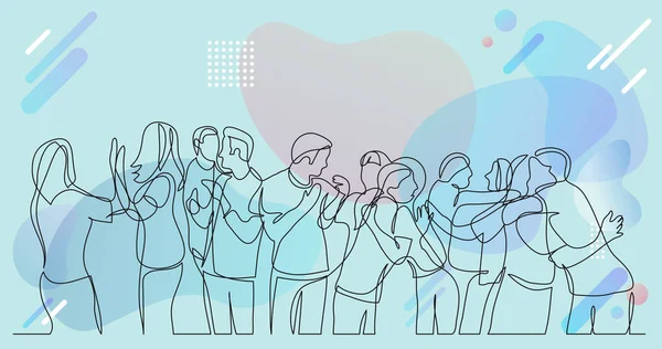 büyük takım tezahürat ve başarı - çizim için bir kutlama arkadaş