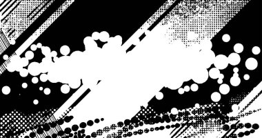 Soyut grunge yarım ton siyah ve beyaz sıkıntılı arkaplanının vektör katmanlı çizimi
