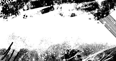 Soyut grunge yarım ton siyah ve beyaz sıkıntılı arkaplanının vektör katmanlı çizimi