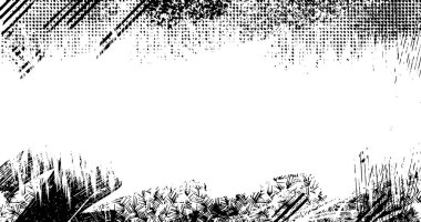 Soyut grunge yarım ton siyah ve beyaz sıkıntılı arkaplanının vektör katmanlı çizimi