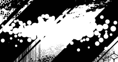 vector layered illustration of abstract grunge halftone black and white distressed background