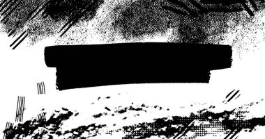 Soyut grunge yarım ton siyah ve beyaz sıkıntılı arkaplanının vektör katmanlı çizimi