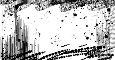Soyut grunge yarım ton siyah ve beyaz sıkıntılı arkaplanının vektör katmanlı çizimi