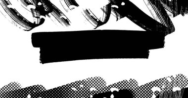 Soyut grunge yarım ton siyah ve beyaz sıkıntılı arkaplanının vektör katmanlı çizimi