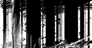 Soyut grunge yarım ton siyah ve beyaz sıkıntılı arkaplanının vektör katmanlı çizimi