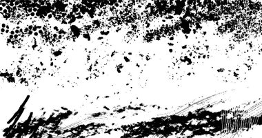 Soyut grunge yarım ton siyah ve beyaz sıkıntılı arkaplanının vektör katmanlı çizimi