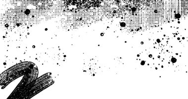 Soyut grunge yarım ton siyah ve beyaz sıkıntılı arkaplanının vektör katmanlı çizimi