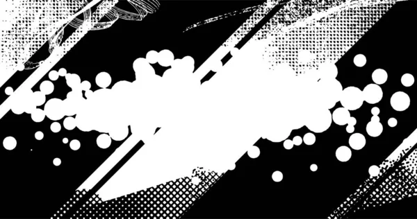 Illustration Couches Vectorielles Demi Ton Abstrait Noir Blanc Détresse — Image vectorielle