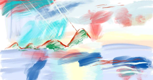 Colorful Vivid Abstract Loose Brushstrokes Impressionism Background — Stok Foto