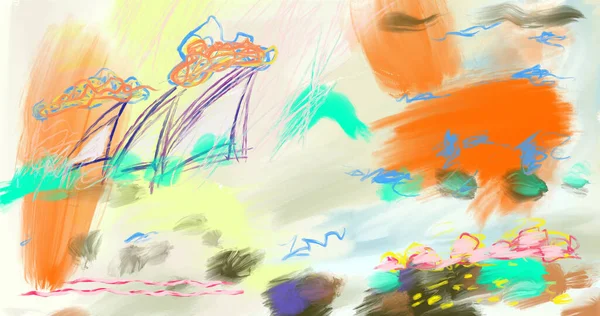 Färgglada Levande Abstrakt Lösa Penseldrag Impressionism Bakgrund — Stockfoto