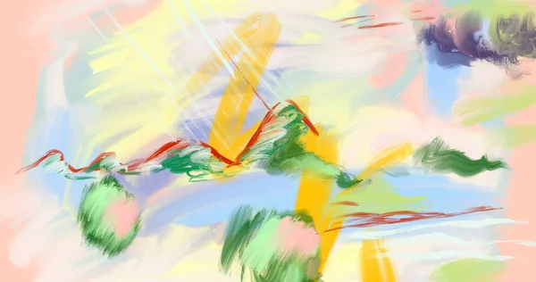 Colorful Vivid Abstract Loose Brushstrokes Impressionism Background — Stok fotoğraf