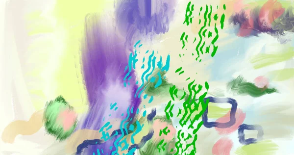 Färgglada Levande Abstrakt Djärva Och Lösa Penseldrag Impressionism Modern Konst — Stockfoto