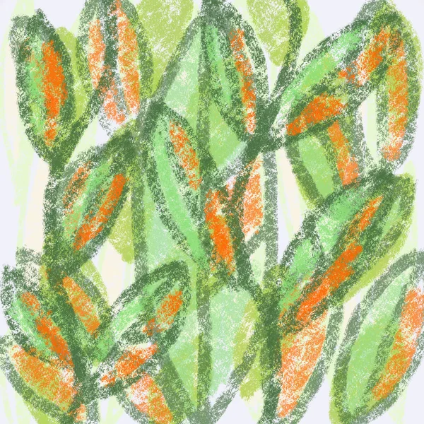 Colorat Viu Abstract Frunze Florale Botanice Organice Impresionism Fundal — Fotografie, imagine de stoc