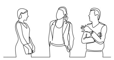 İş adamlarının sürekli iş çizimlerinin vektör çizimi iş görevleri hakkında konuşuyor