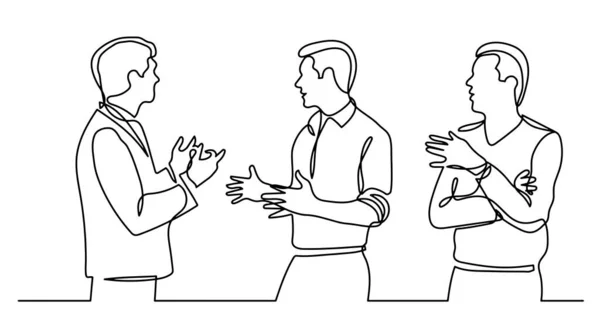continuous line drawing of two coworkers standing and talking Stock Vector  | Adobe Stock