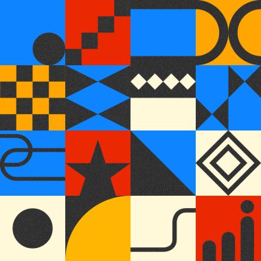 soyut geometrik retro fütüristik eski film efekti 50 'ler 60' lar 70 'ler nostaljik doku arka planı