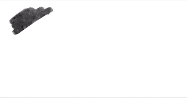 Cornice Pennellata Disegnata Mano Animata Dipinta Nera Isolata Sfondo Bianco — Video Stock