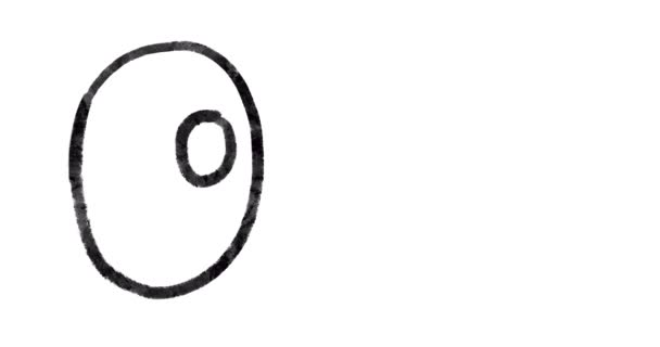 アニメ手描き筆ストローク悲しい人の顔と白の背景に隔離された質問を強調高品質の4Kビデオ — ストック動画