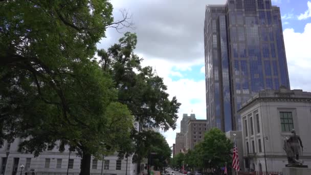 Raleigh North Carolina Verenigde Staten 2022 Street View Buildings Downtown — Stockvideo