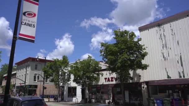 Raleigh North Carolina United States 2022 Street View Buildings Downtown — Stock Video