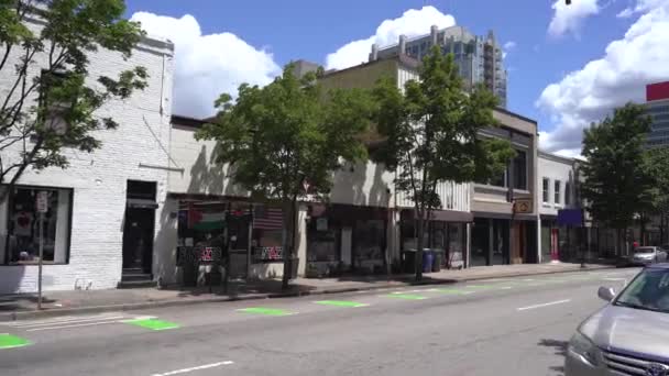 Raleigh Kuzey Carolina Abd 2022 Raleigh Şehir Merkezindeki Binaların Sokak — Stok video