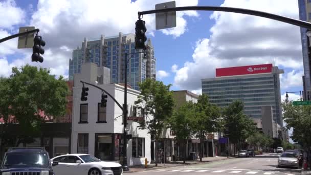 Raleigh North Carolina United States 2022 Street View Buildings Downtown — ストック動画