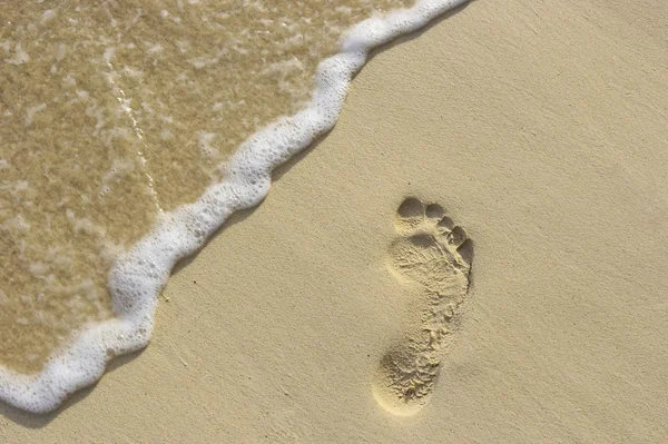 Footstep on the sand — Stock Photo, Image