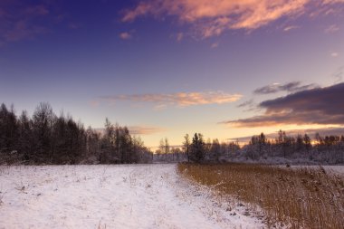 Letonya kış manzarası