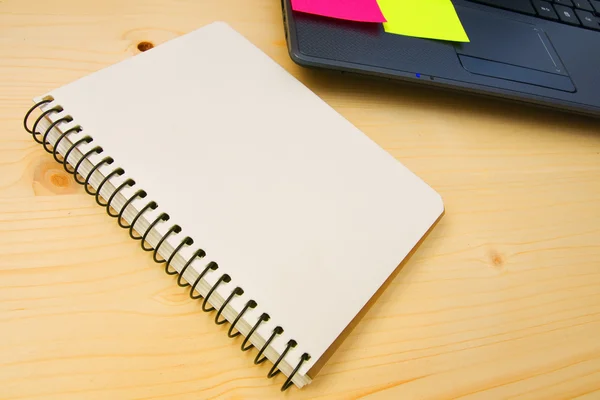 Laptop with office items — Stock Photo, Image