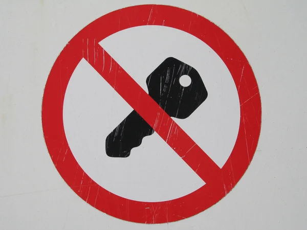 No Key Sign — Stock Photo, Image