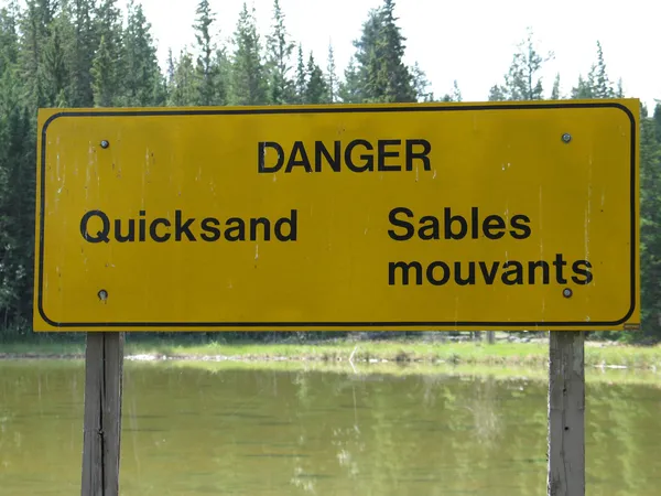 Danger Quicksand Sign — Stock Photo, Image