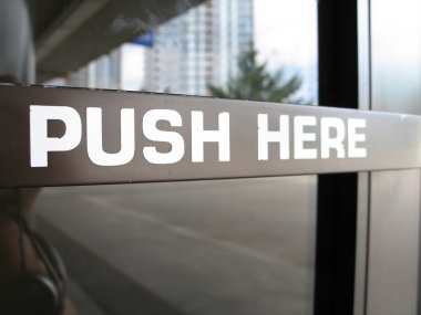 Push here sign