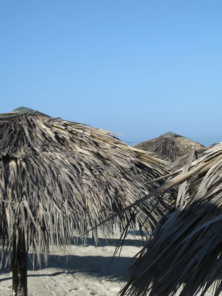 Parasoll på stranden — Stockfoto