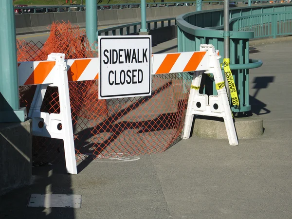 Sidewalk closed sign — Stock Photo, Image