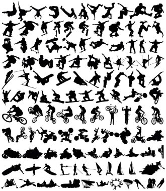 120 extreme spor silhouettes of