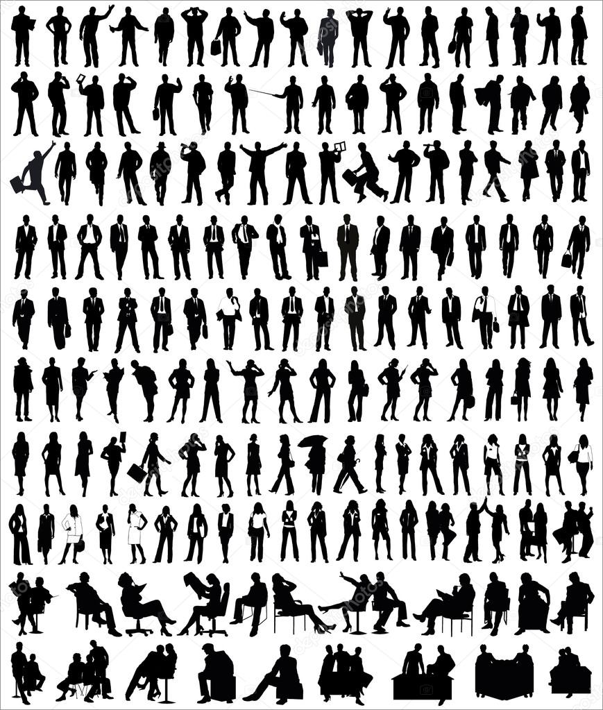 Vector Silhouettes Of Business