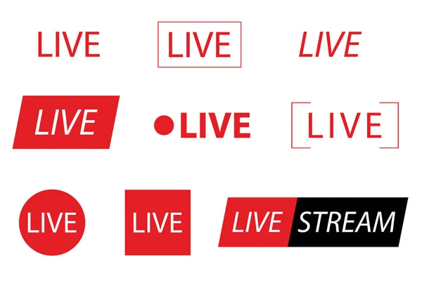 Live streaming icons. — Stockvektor