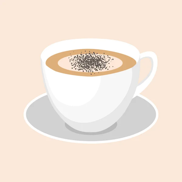 Bílý Šálek Kávy Cappuccino Latte Americano Espresso Coa Horká Káva — Stockový vektor