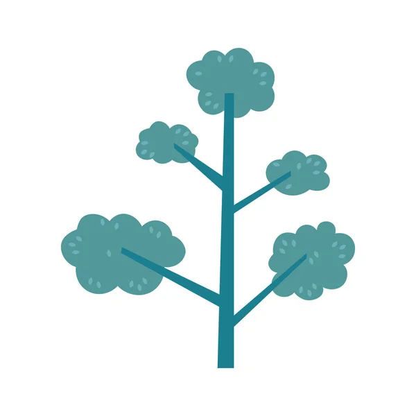 Flat Minimal Tree Cartoon Forest Meadow Park Garden Spring Landscape — Vector de stock